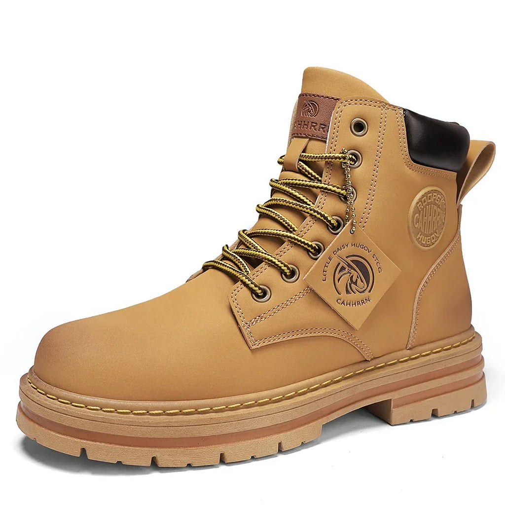 Mirers Premium Tan Leather Work Boots - Durable & Stylish Footwear for Men