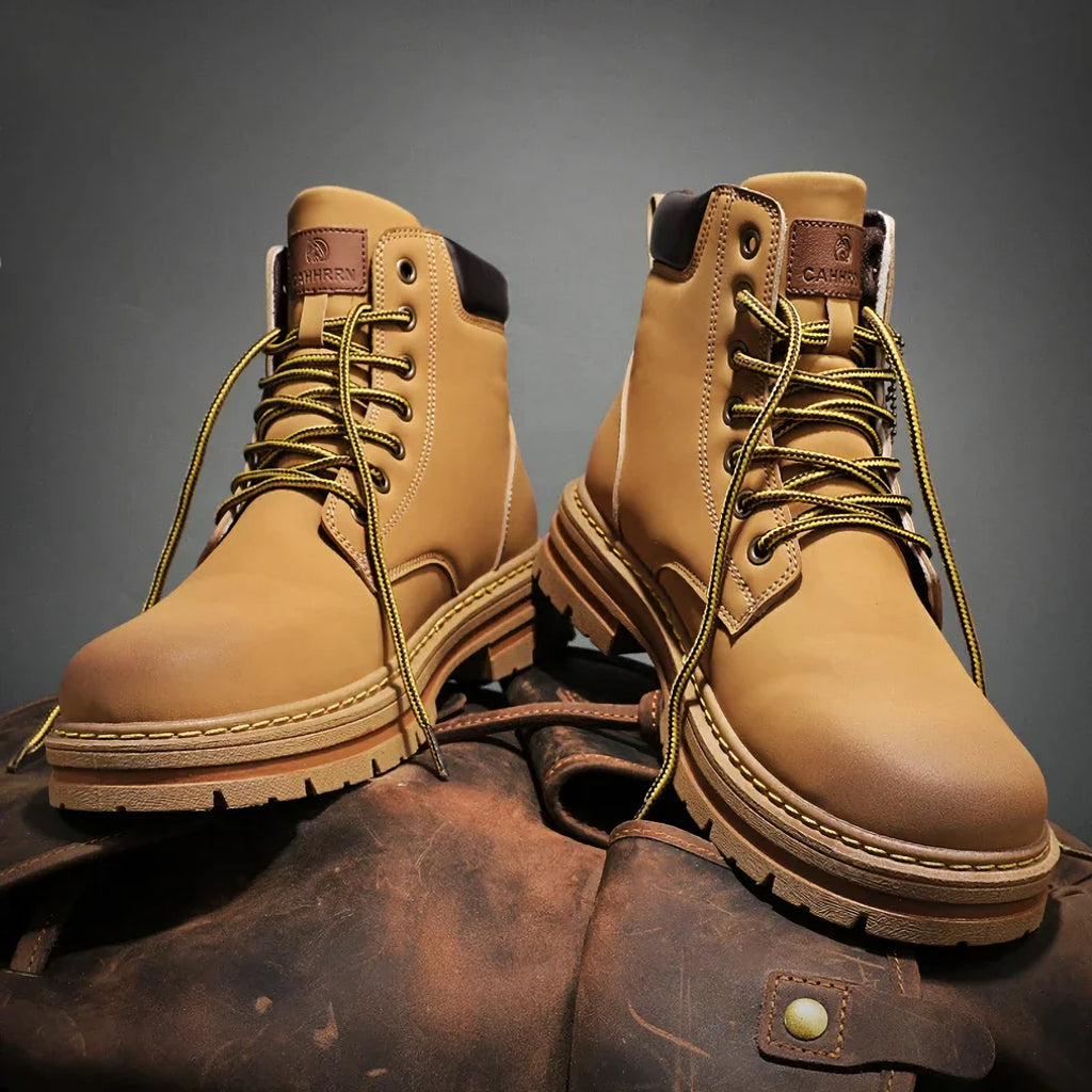 Mirers Premium Tan Leather Work Boots - Durable & Stylish Footwear for Men